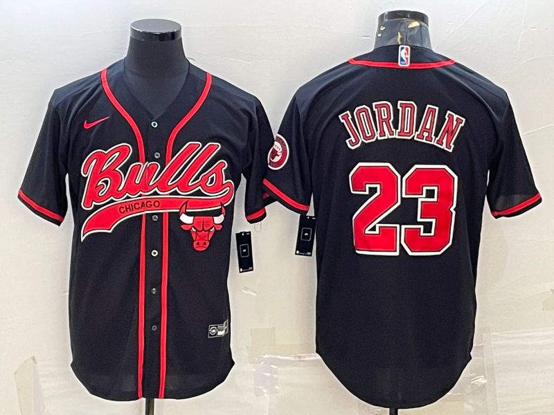 Men Chicago Bulls #23 Jordan Black 2022 Nike Co branded NBA Jersey